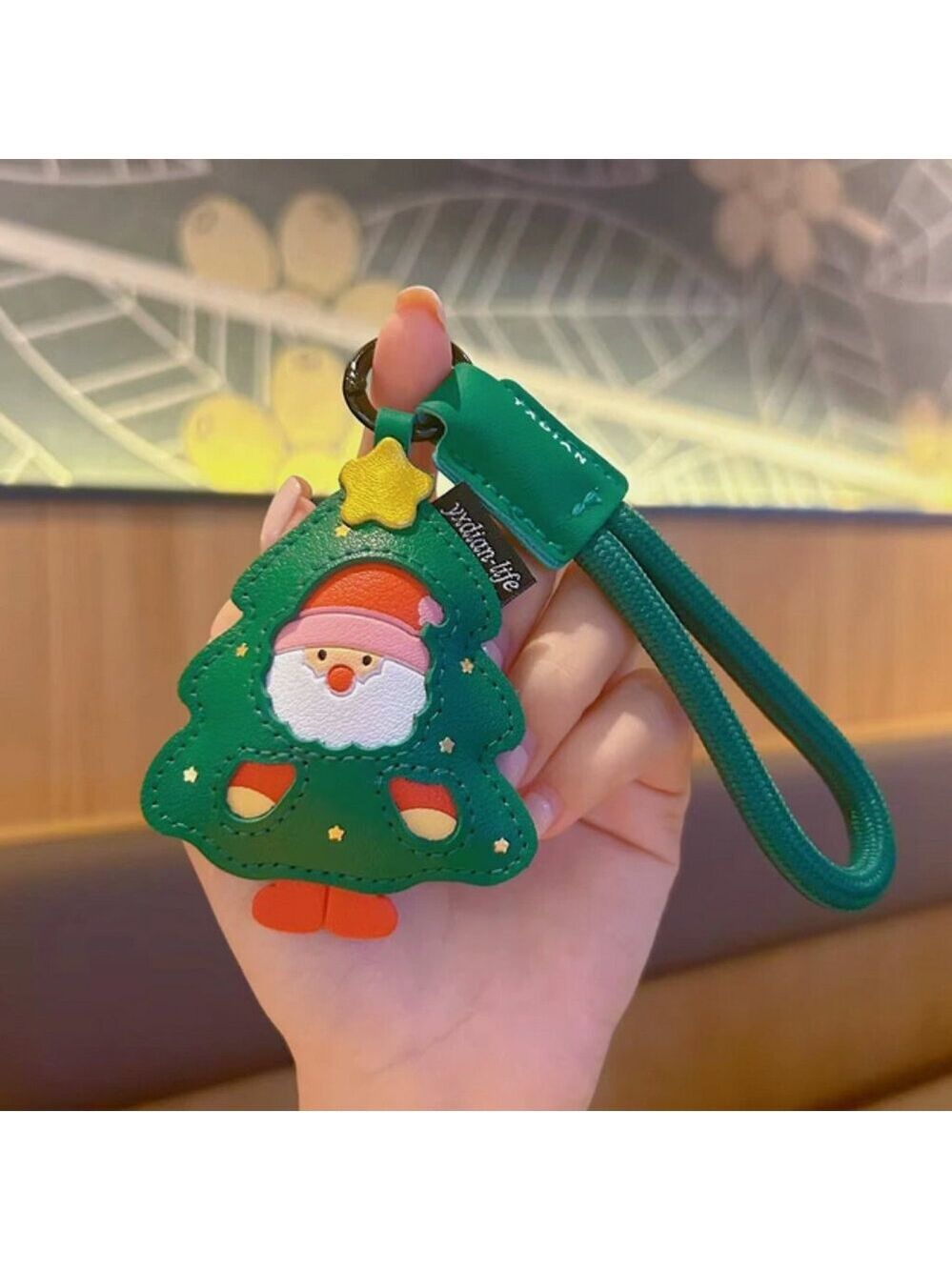 Cute Santa Claus Christmas tree purse charm keychain - Picture 2 of 8